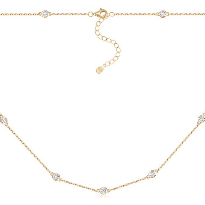 Серебряное колье с фианитами. Артикул D02184-g-K/20/1