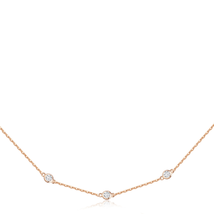 Серебряное колье с фианитами. Артикул D02184-rg-K/17/1