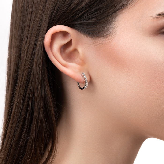 Срібні сережки з фіанітами. Артикул DB00794-E/12/1