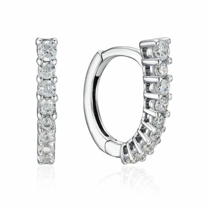 Срібні сережки з фіанітами. Артикул DB00794-E/12/1