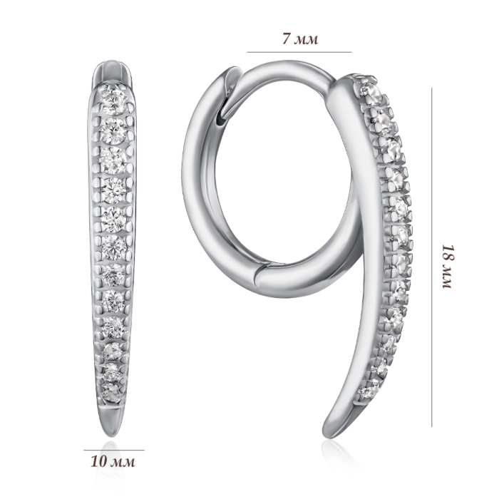 Серебряные серьги с фианитами. Артикул DB00881-E/12/1