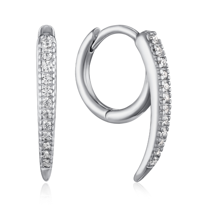 Серебряные серьги с фианитами. Артикул DB00881-E/12/1