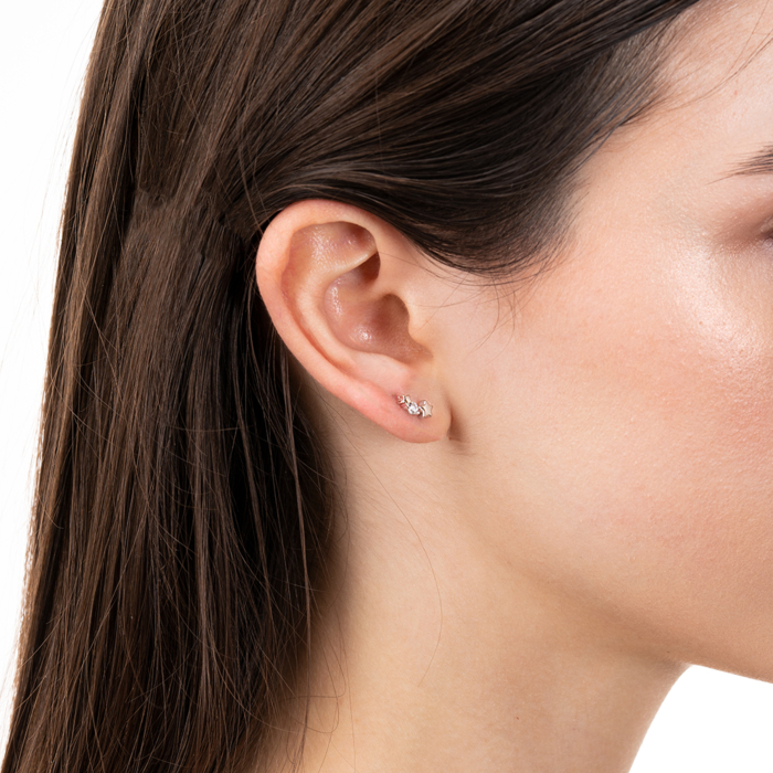 Срібні сережки з фіанітом. Артикул DB01780-E/12/1