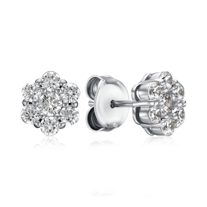 Серебряные серьги с фианитами. Артикул DE00415-E/12/1