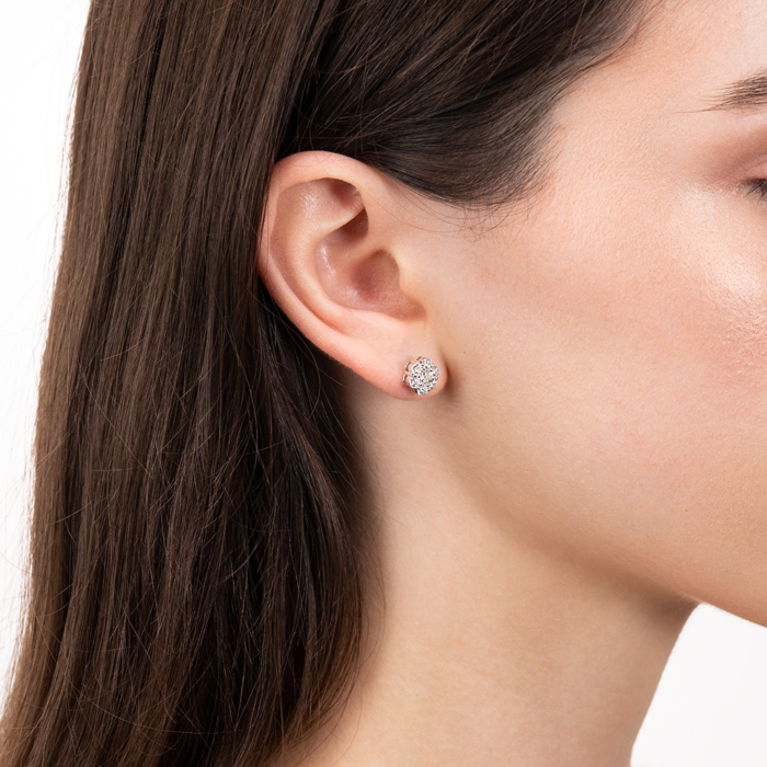 Серебряные серьги с фианитами. Артикул DE00415-E/12/1