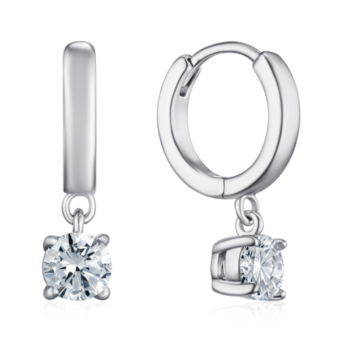 Срібні сережки з фіанітом. Артикул DE02302-E/12/1