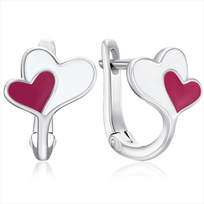 Срібні сережки з емаллю. Артикул DE06223-E/12/1095