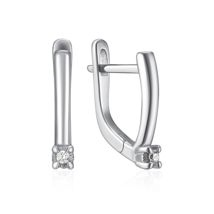 Срібні сережки з фіанітом. Артикул DE06313-E/12/1