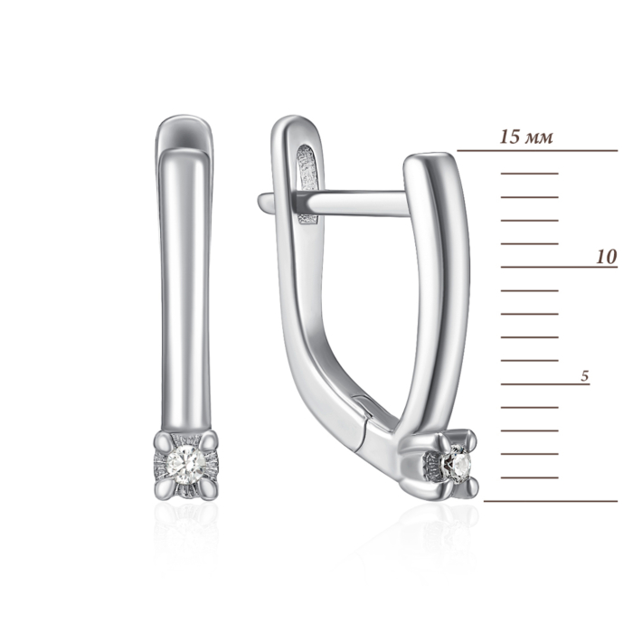 Срібні сережки з фіанітом. Артикул DE06313-E/12/1