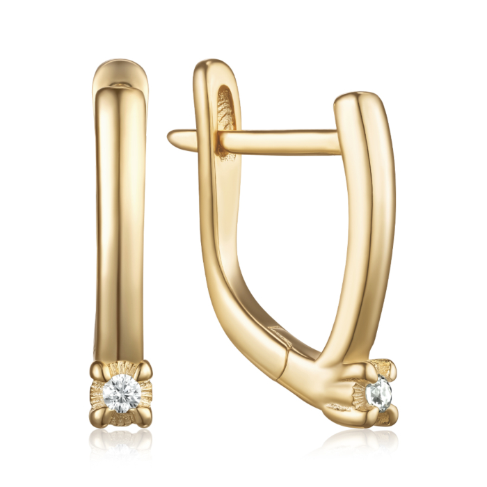 Серебряные серьги с фианитом. Артикул DE06313-E/20/1