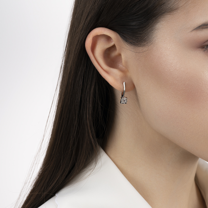 Срібні сережки з фіанітами. Артикул DE06314-E/12/1