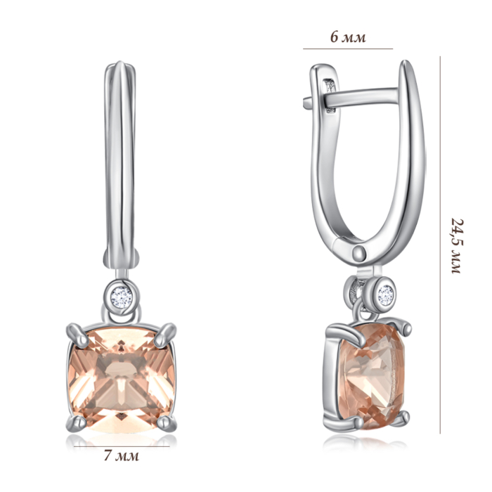 Срібні сережки. Артикул DE06398-E/12/4909