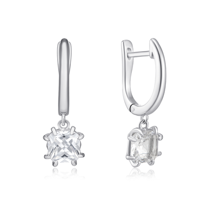 Срібні сережки з фіанітами. Артикул DE06406-E/12/1