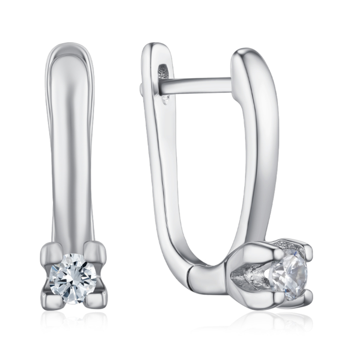 Серебряные серьги с фианитом. Артикул DE06450-E/12/1