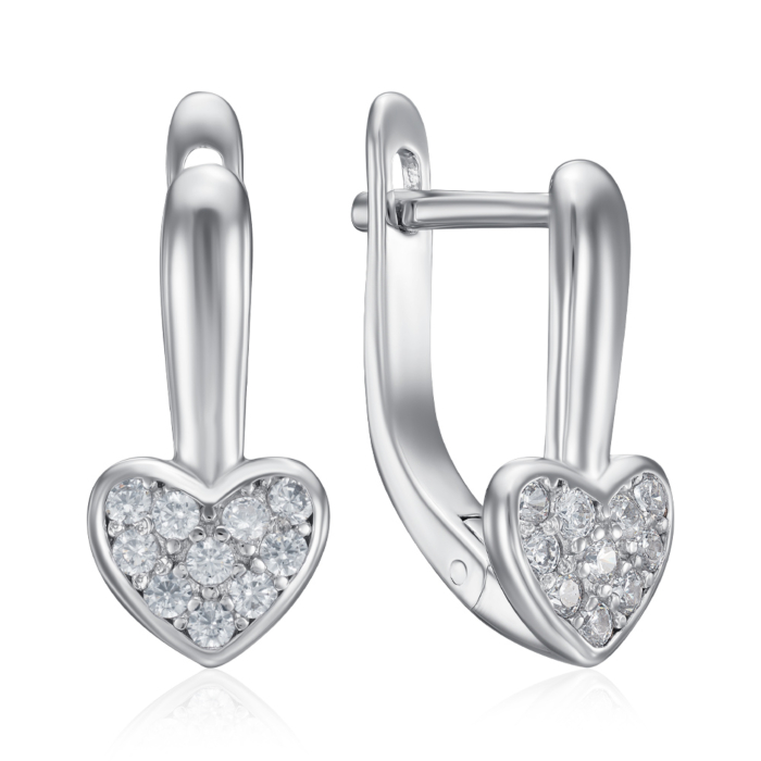 Серебряные серьги с фианитами. Артикул DE06464-E/12/1