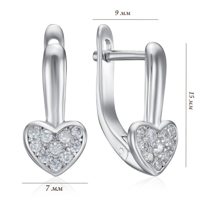 Серебряные серьги с фианитами. Артикул DE06464-E/12/1