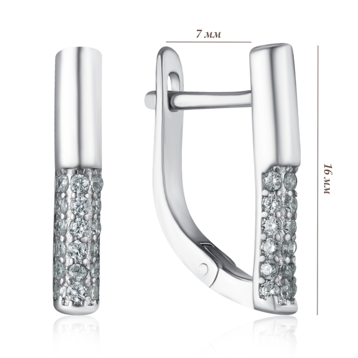 Серебряные серьги с фианитами. Артикул DE06475-E/12/1