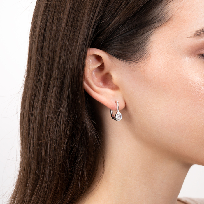Срібні сережки з фіанітами. Артикул DE06487-E/12/1