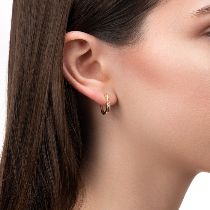 Серьги из серебра с позолотой и фианитом DE06512-E/20/1