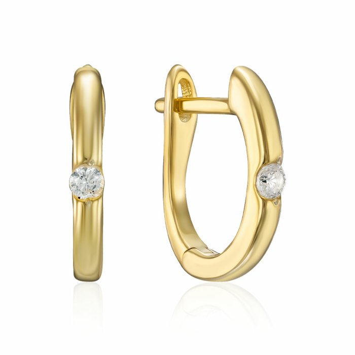 Серьги из серебра с позолотой и фианитом DE06512-E/20/1