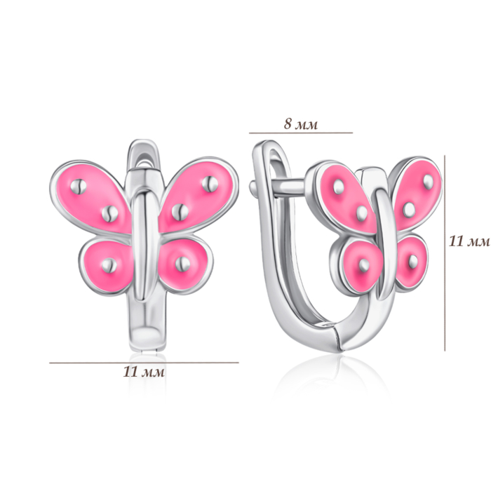 Срібні сережки з емаллю DE06706-E/12/849