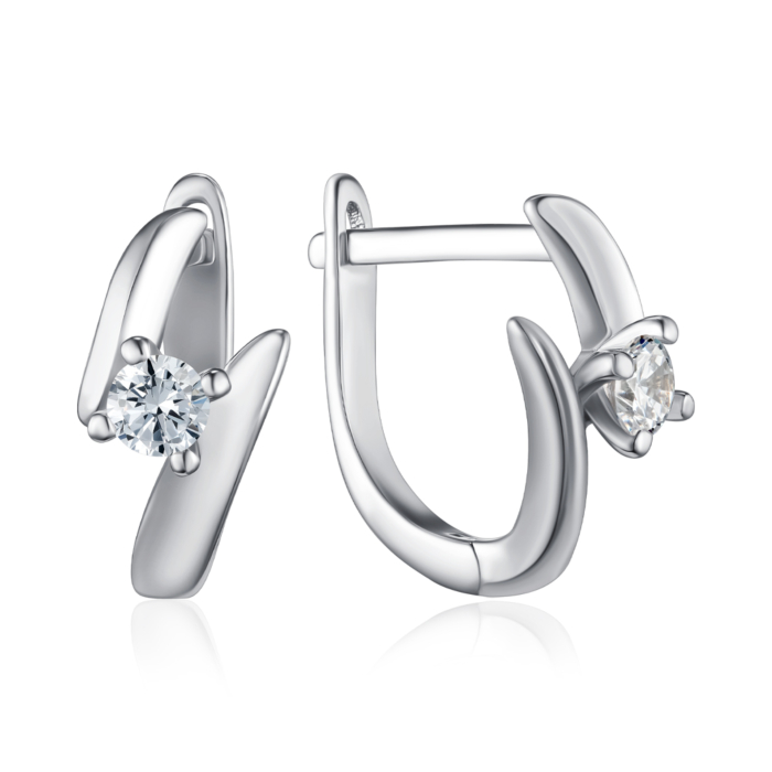 Серебряные серьги с фианитом. Артикул DE06775-1-E/12/1