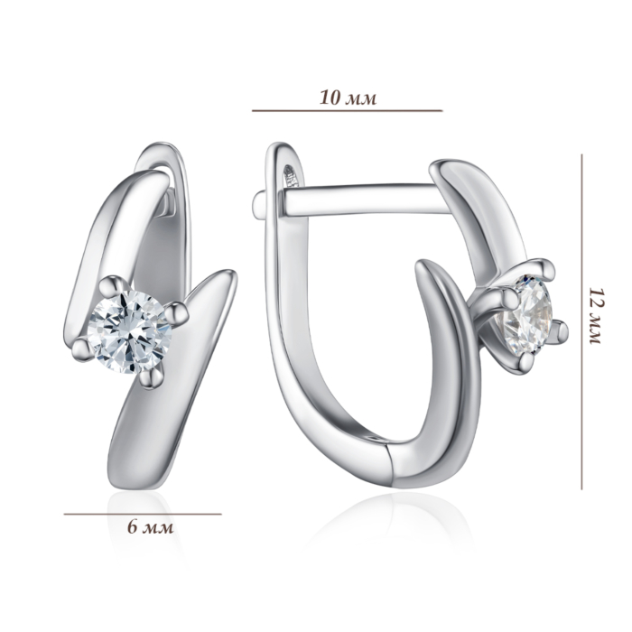 Серебряные серьги с фианитом. Артикул DE06775-1-E/12/1