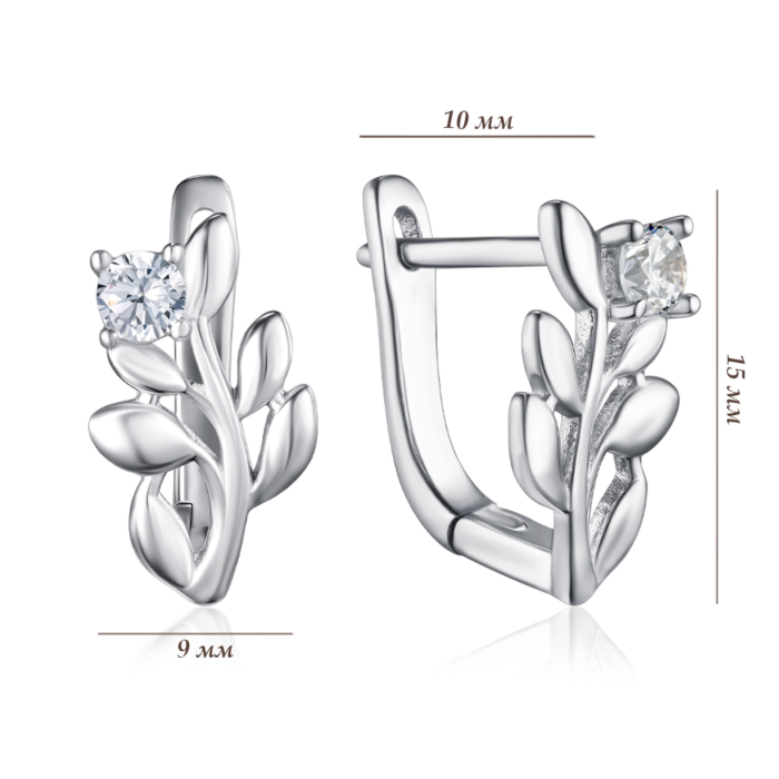 Срібні сережки з фіанітом. Артикул DE06786-1-E/12/1