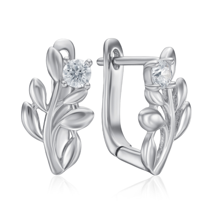 Срібні сережки з фіанітом. Артикул DE06786-E/12/1