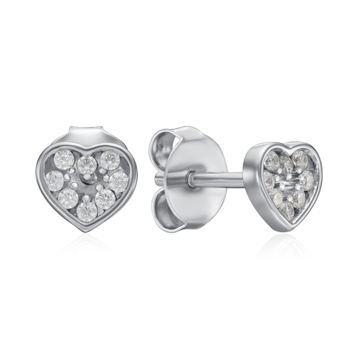 Срібні сережки з фіанітами. Артикул DE1166-E/12/1