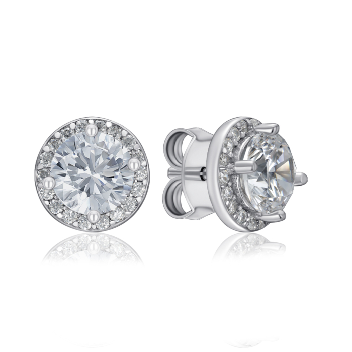 Срібні сережки з фіанітами. Артикул DE13911-7-E/12/1