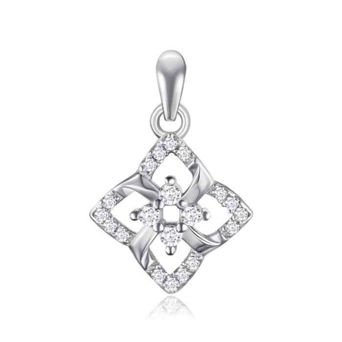 Срібна підвіска з фіанітами. Артикул DN01540-P/12/1