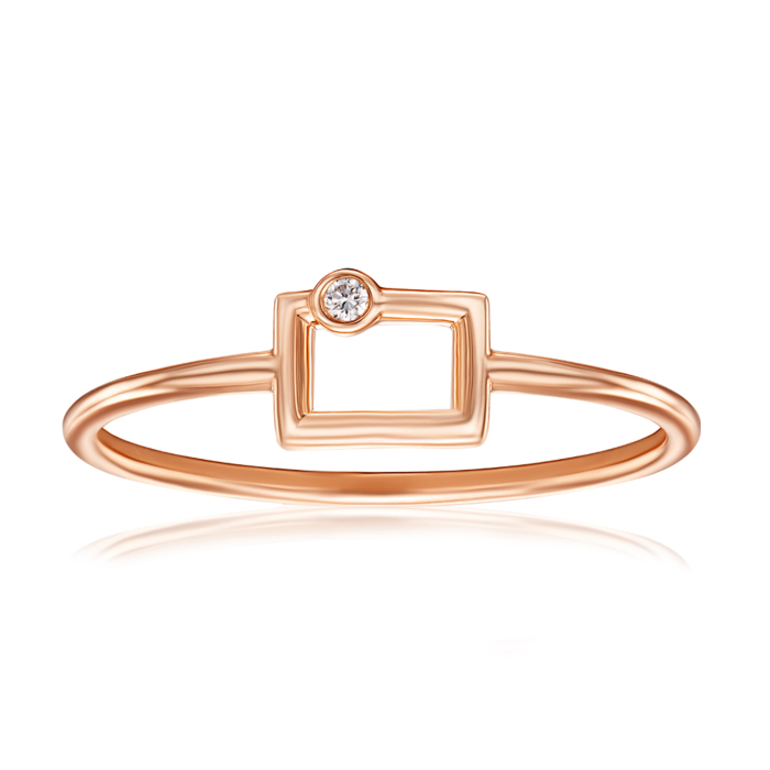 Золота каблучка з діамантом. Артикул DNR0016-05-R/01/10881