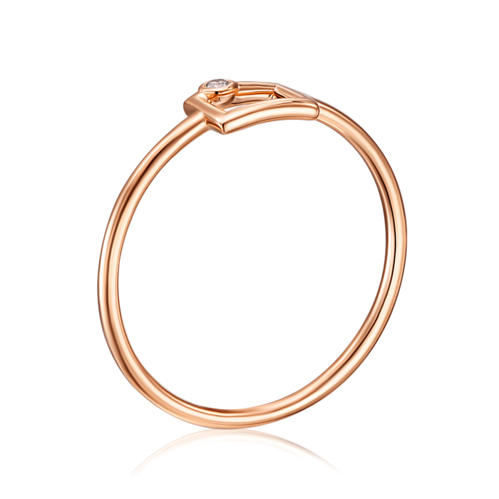 Золота каблучка з діамантом. Артикул DNR0016-05-R/01/10881