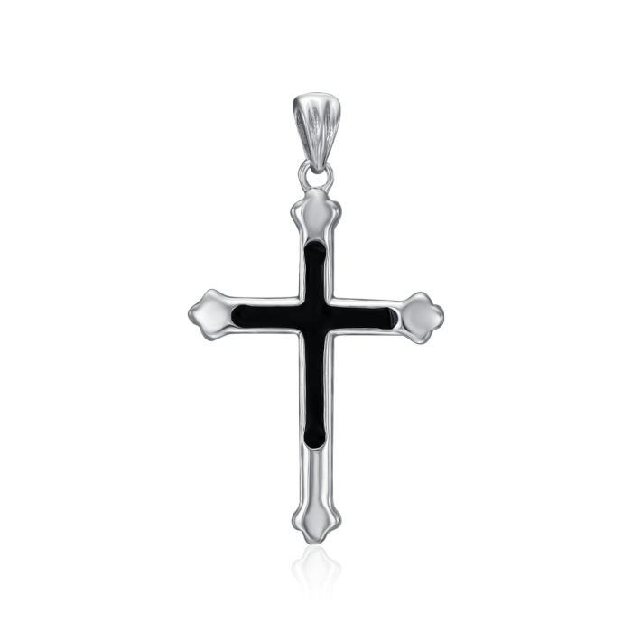 Срібний хрестик з емаллю. Артикул DP16208-P/12/389