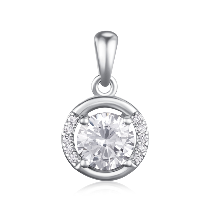 Срібна підвіска з фіанітами. Артикул DPE69447-P/12/1