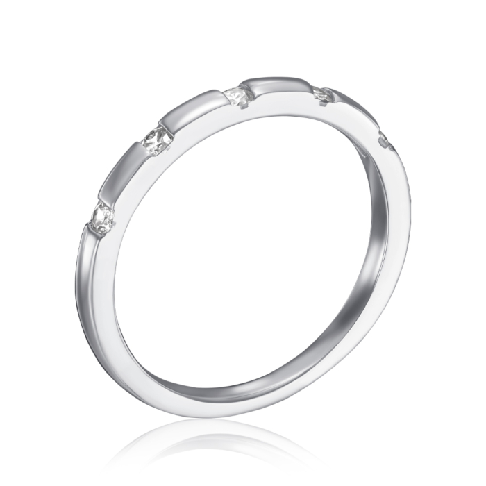 Срібна каблучка з фіанітами. Артикул DR03035-R/12/1