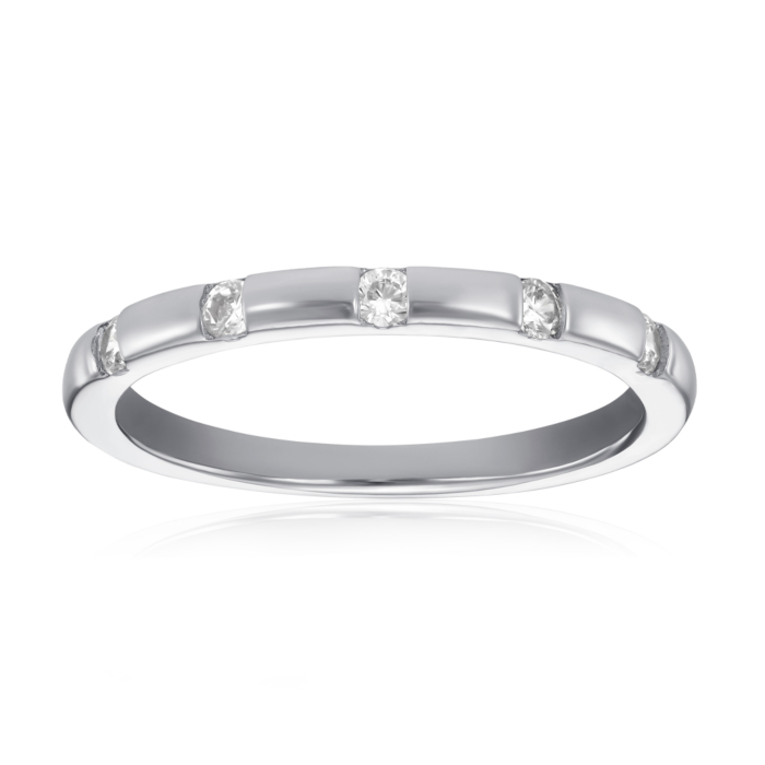 Срібна каблучка з фіанітами. Артикул DR03035-R/12/1