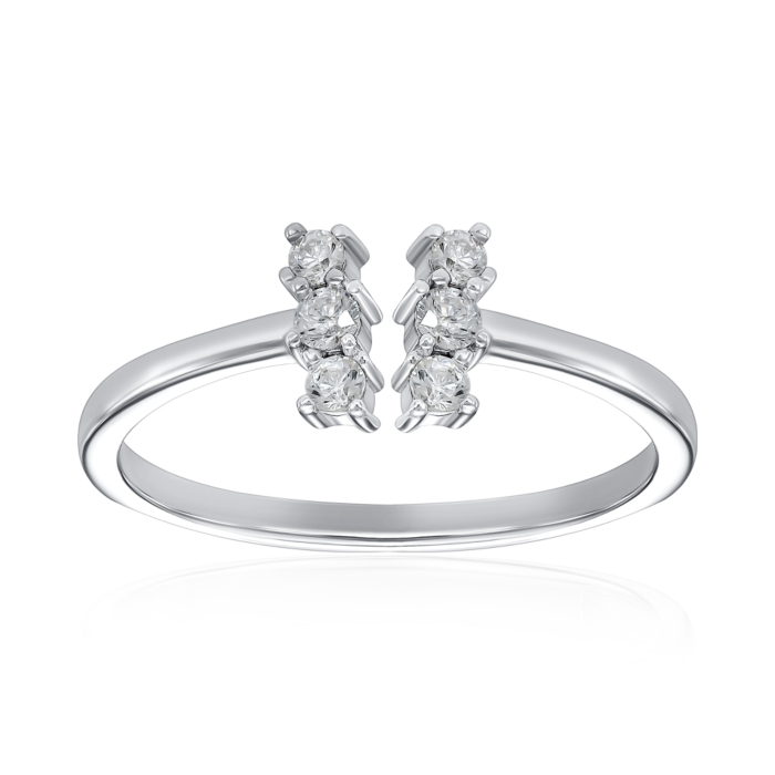 Срібна каблучка з фіанітами. Артикул DR10365-R/12/1