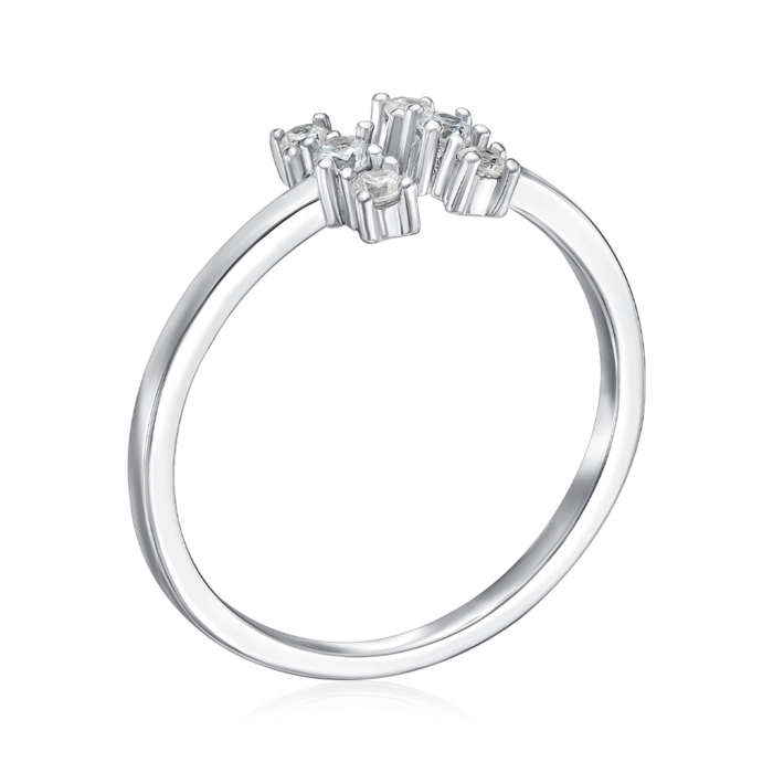 Срібна каблучка з фіанітами. Артикул DR10365-R/12/1