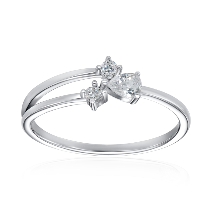 Срібна каблучка з фіанітами. Артикул DR10379-R/12/1