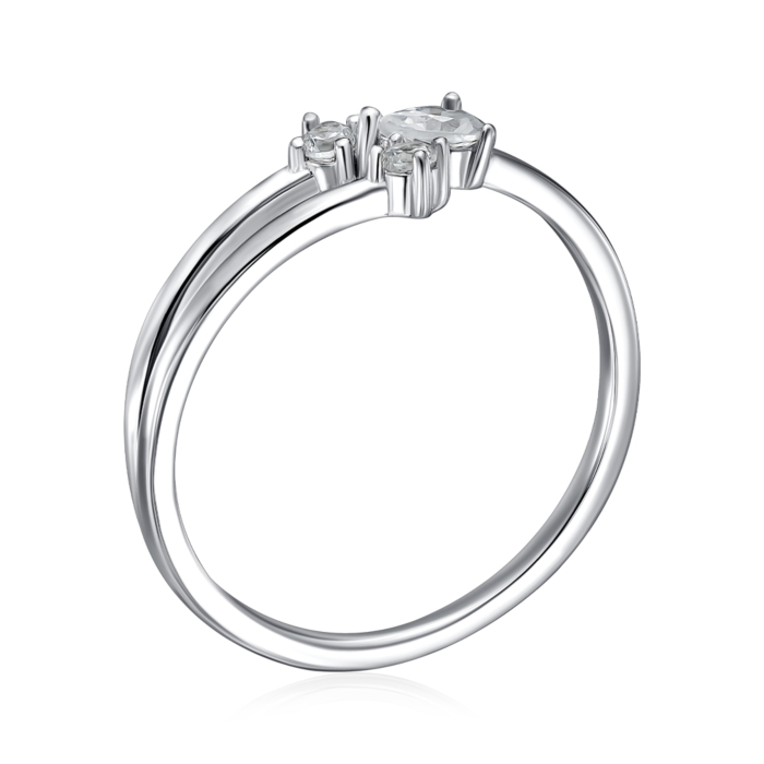 Срібна каблучка з фіанітами. Артикул DR10379-R/12/1