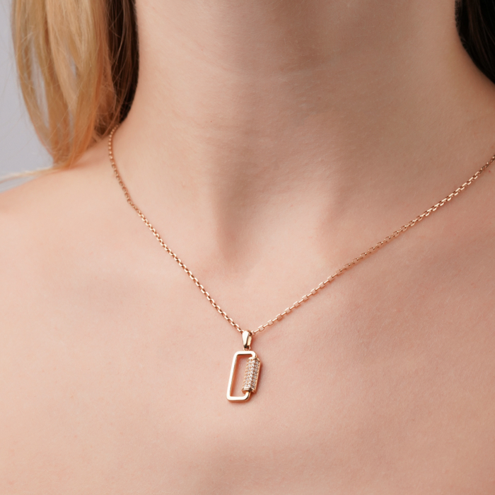 Золота підвіска з фіанітами P-626-P/01/1