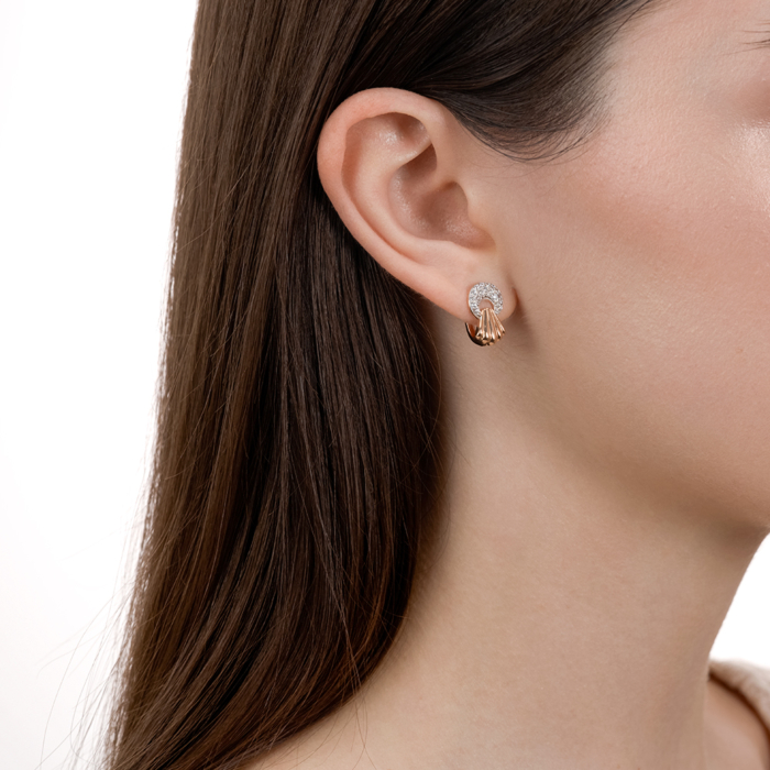 Золотые серьги с фианитами. Артикул 23615/01/1/13