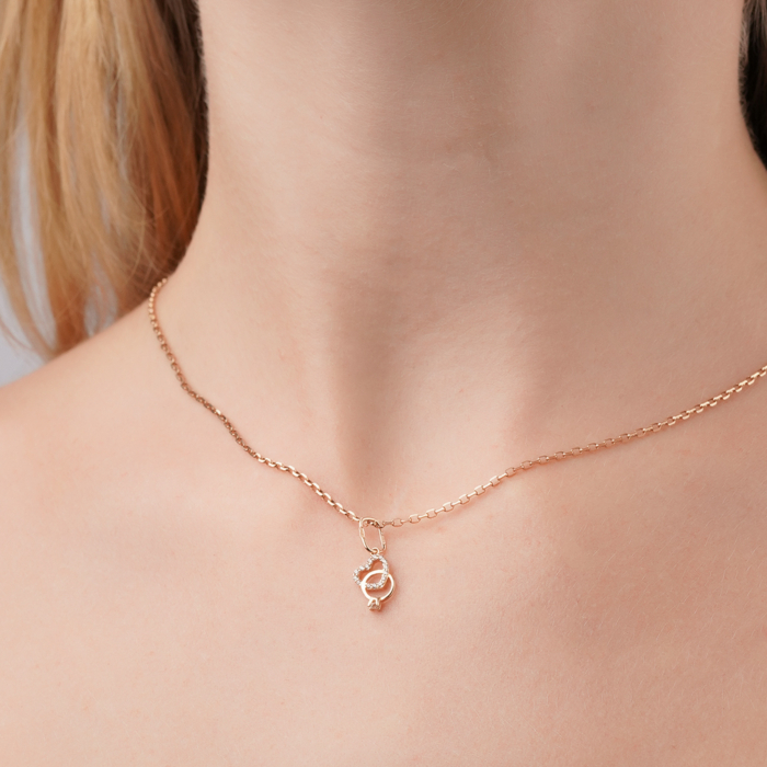 Золота підвіска з фіанітами F-2625-P/01/1