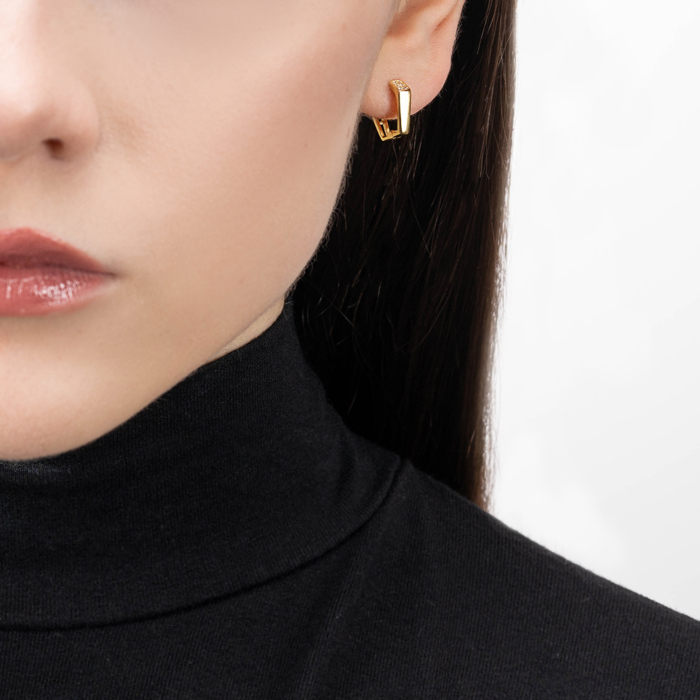 Срібні сережки з фіанітами. Артикул B01639-E/20/1