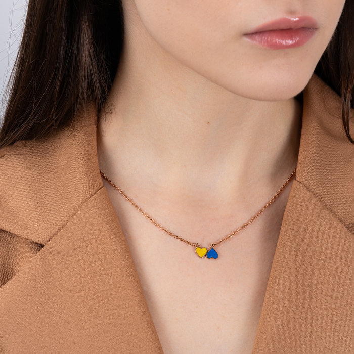 Золотое колье с эмалью. Артикул 60165/66024/01/0/490