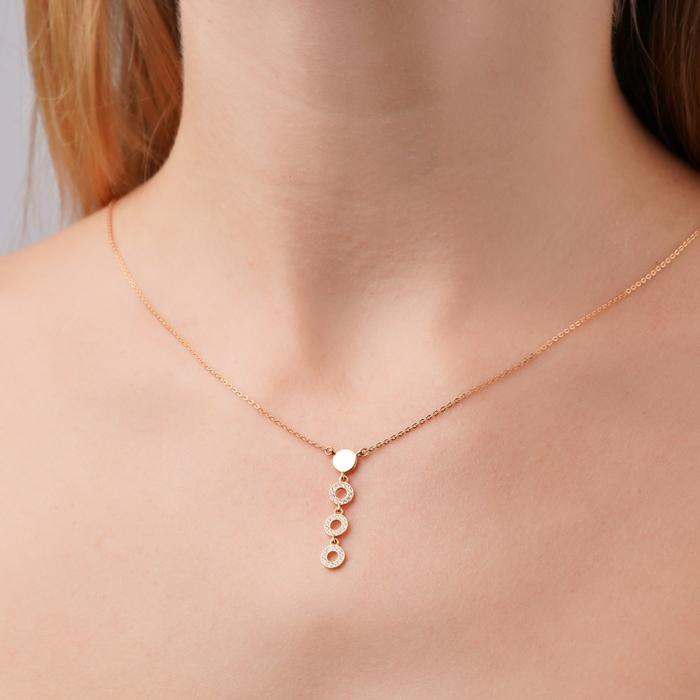 Золотое колье с фианитами 6086/66024-3/01/0/1