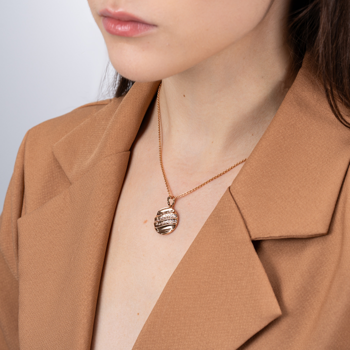 Золота підвіска з фіанітами. Артикул 32606/01/0/36