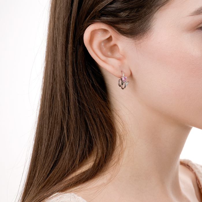 Золотые серьги с фианитами. Артикул 23883/02/1/21240